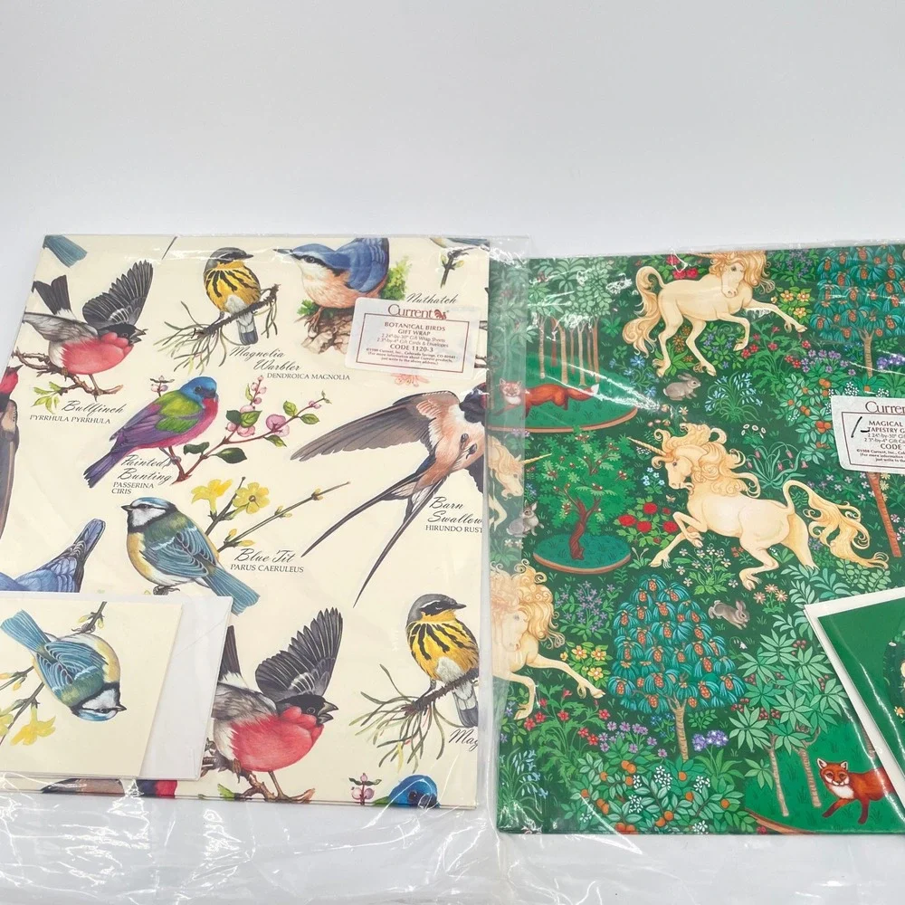 Vintage All Occasion Gift Wrap Ribbon Lot 1.6# Baby Floral Kids Comics Wedding